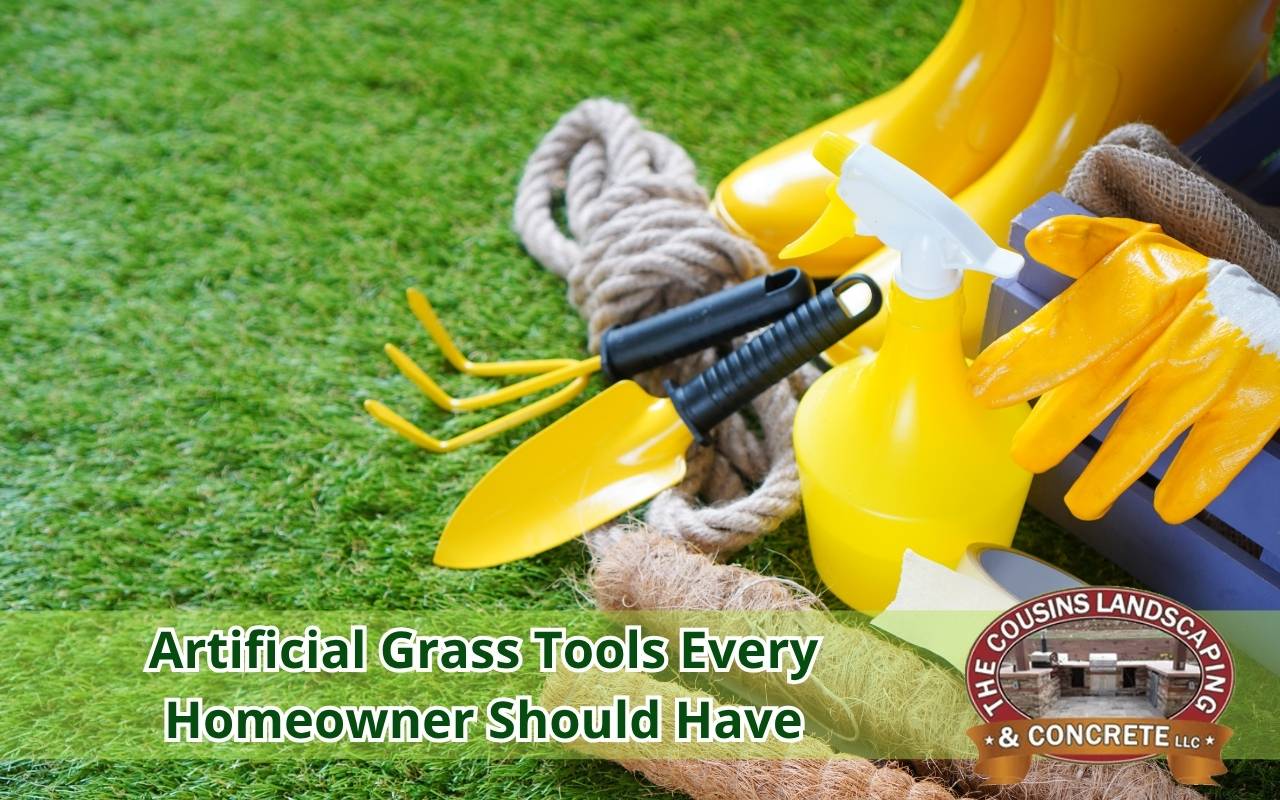 Turf rake with soft bristles used to fluff artificial grass