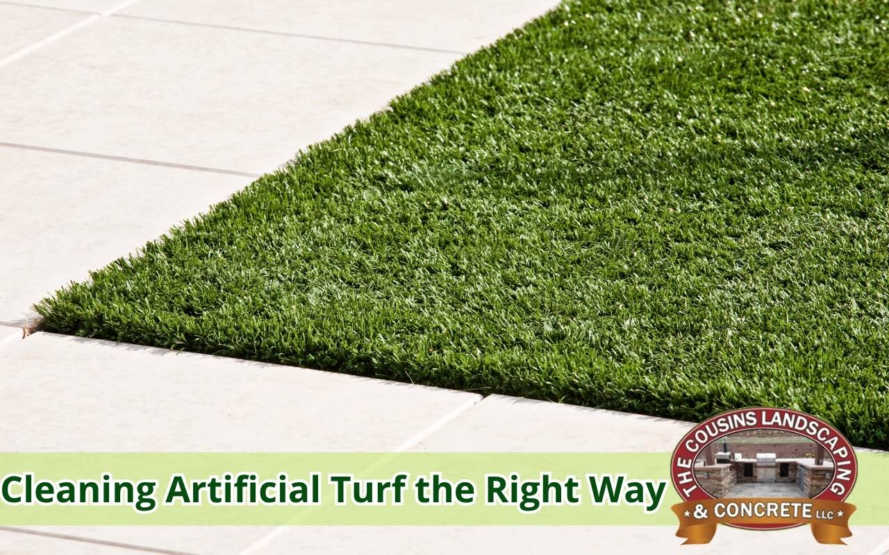 Cleaning artificial grass area used by pets