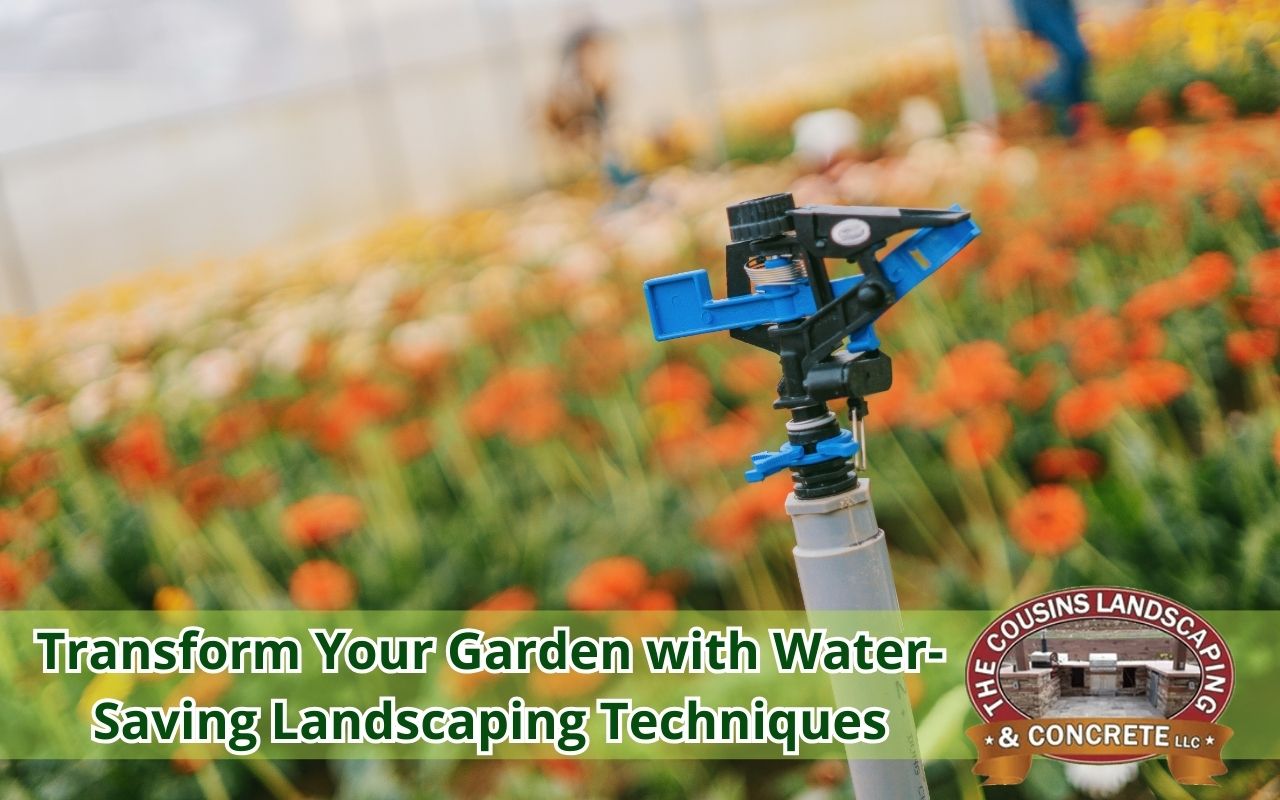 Drought-resistant plants in a water-saving landscaping design