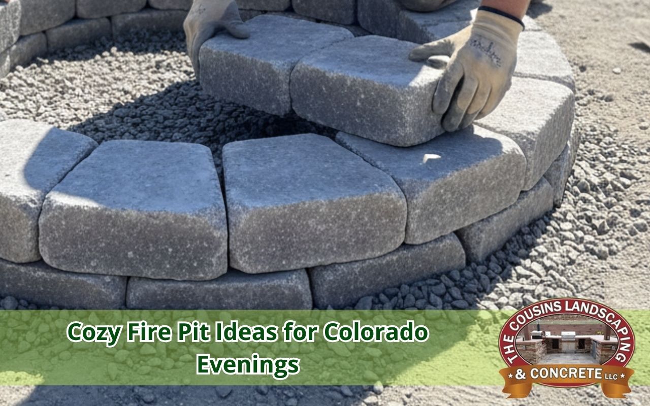 Outdoor fire pit ideas Colorado backyards design with stone and seating