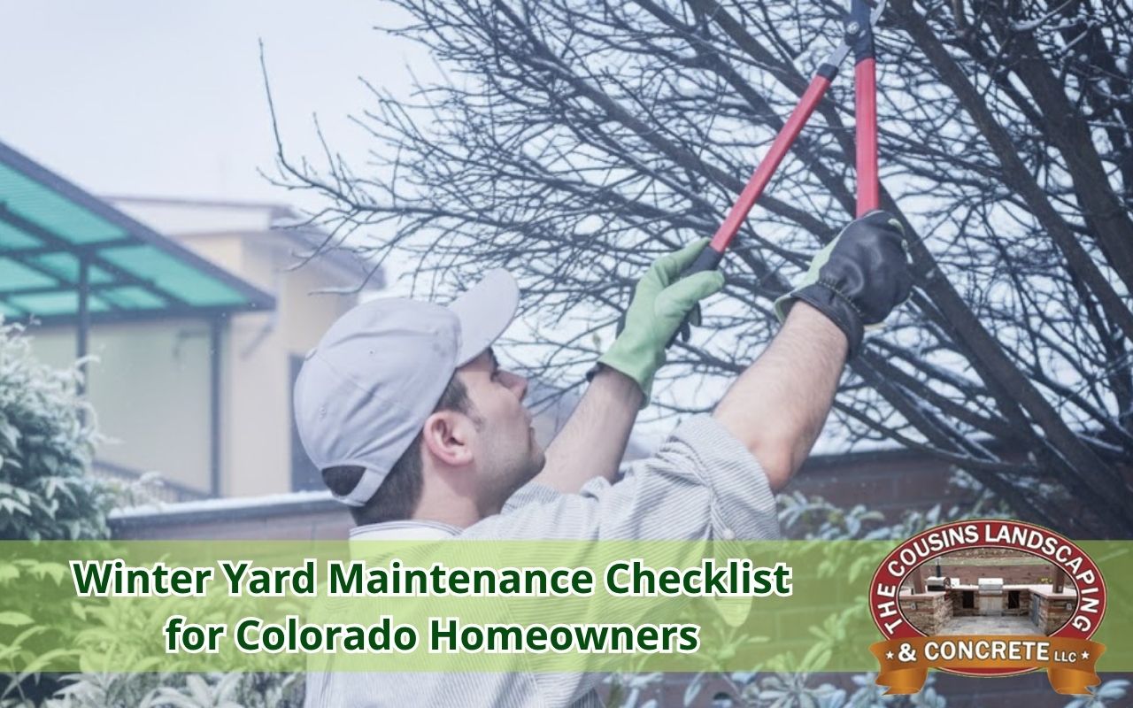 Pruning trees during winter yard maintenance checklist in Colorado
