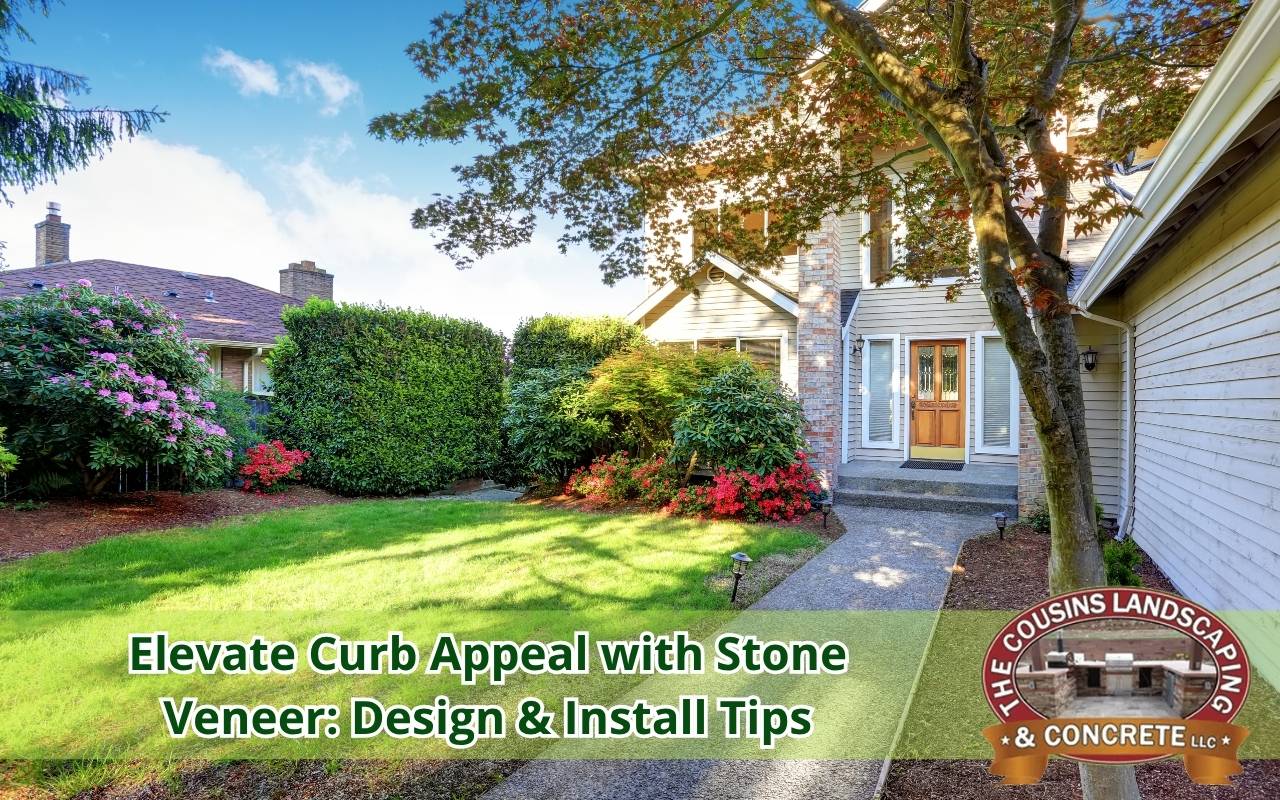 Close-up of stone veneer for porches and entries with crisp joints