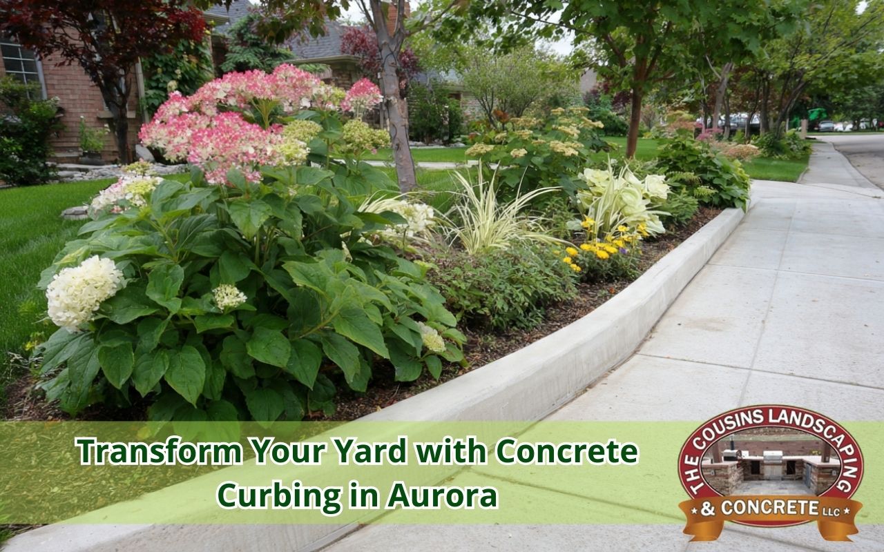 Concrete Curbing in Aurora defining a clean garden bed border with a smooth finish