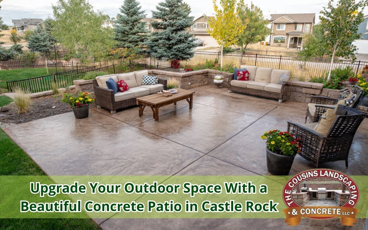 Concrete Patio in Castle Rock creating a clean backyard living area with seating zones