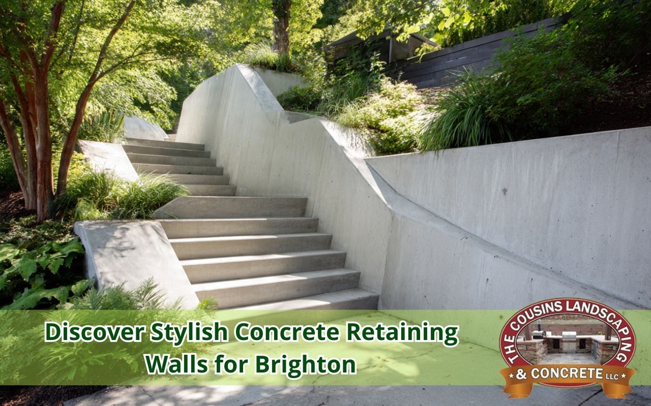 Concrete Retaining Walls for Brighton shaping a sloped backyard with clean lines