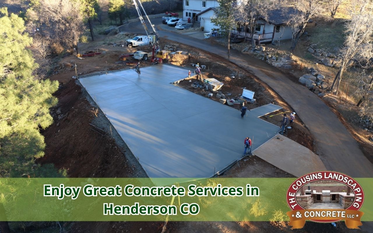 Concrete Services in Henderson CO pouring a driveway with cold weather concrete planning