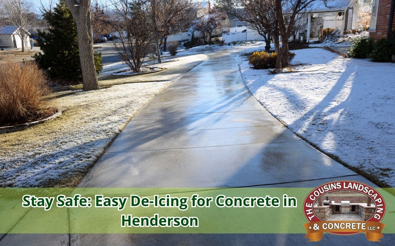 De-Icing for Concrete in Henderson on a residential walkway to reduce slips and protect the concrete surface