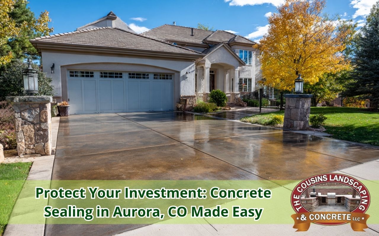 Concrete Sealing in Aurora, CO on a clean driveway to protect against moisture and winter damage