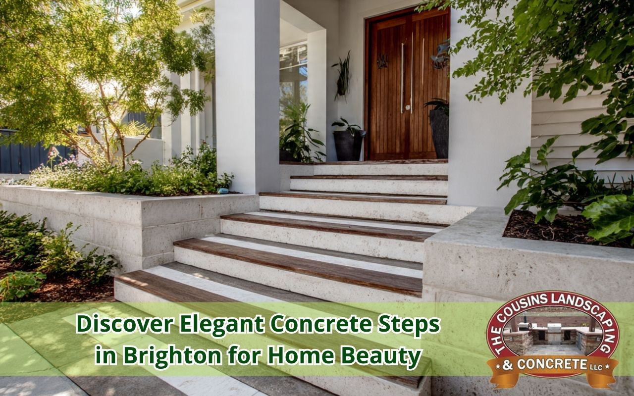 oncrete Steps in Brighton creating a clean, welcoming front entry with a durable finish.