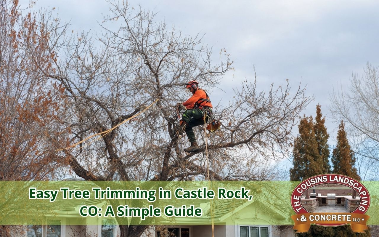 Tree trimming in Castle Rock, CO during a late-winter prune on dormant branches
