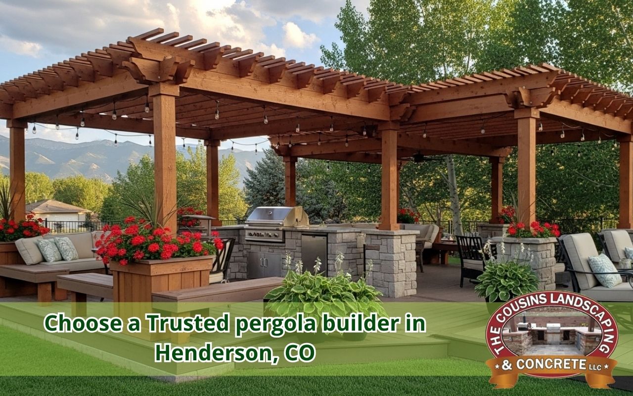 Custom backyard project by a pergola builder in Henderson, CO