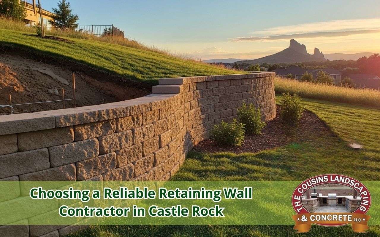 retaining wall contractor in Castle Rock, CO for yard slope support