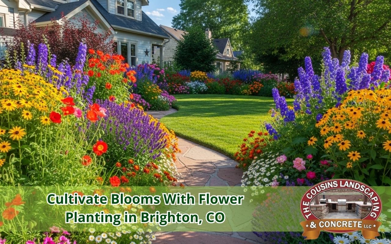 Flower planting in Brighton, CO for a colorful front yard
