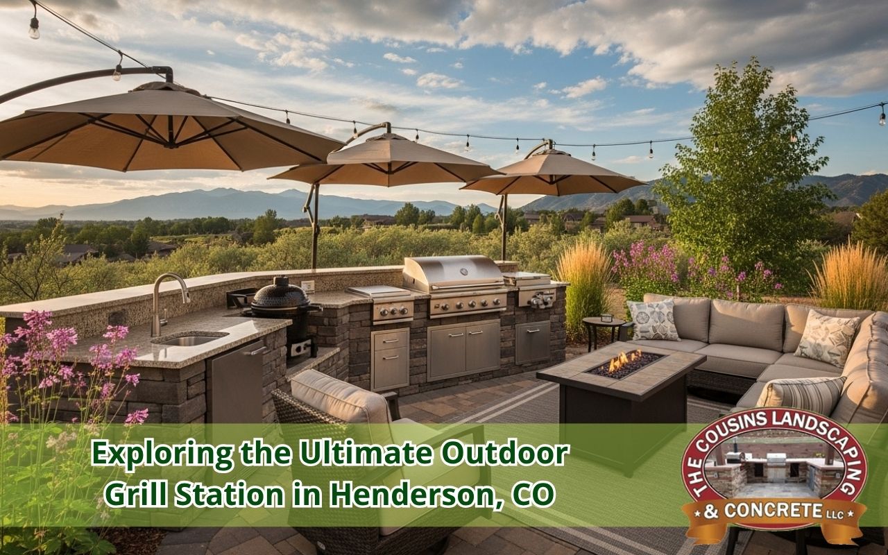 grill station in Henderson, CO with durable counters and built-in grill